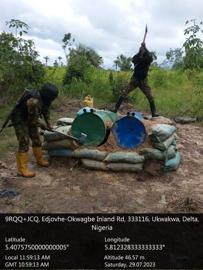 Soldiers, NSCDC, other clamp down illegal oil refinery in Delta