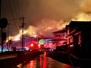 Spreading Forest Fires in Ofunato, Iwate