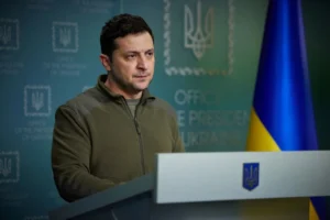 Volodymyr-Zelensky-Ukraine-president-speaks-address-February-25-2022